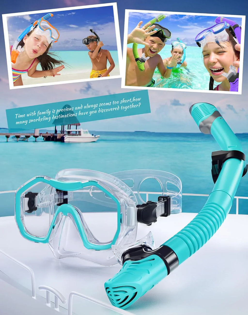 Snorkeling Gear for Adults, Dry-Top Snorkel Set, 180掳Panoramic Wide View Diving Mask Breathing Freely Snorkel Mask for Snorkeling Scuba Diving Swimming Travel