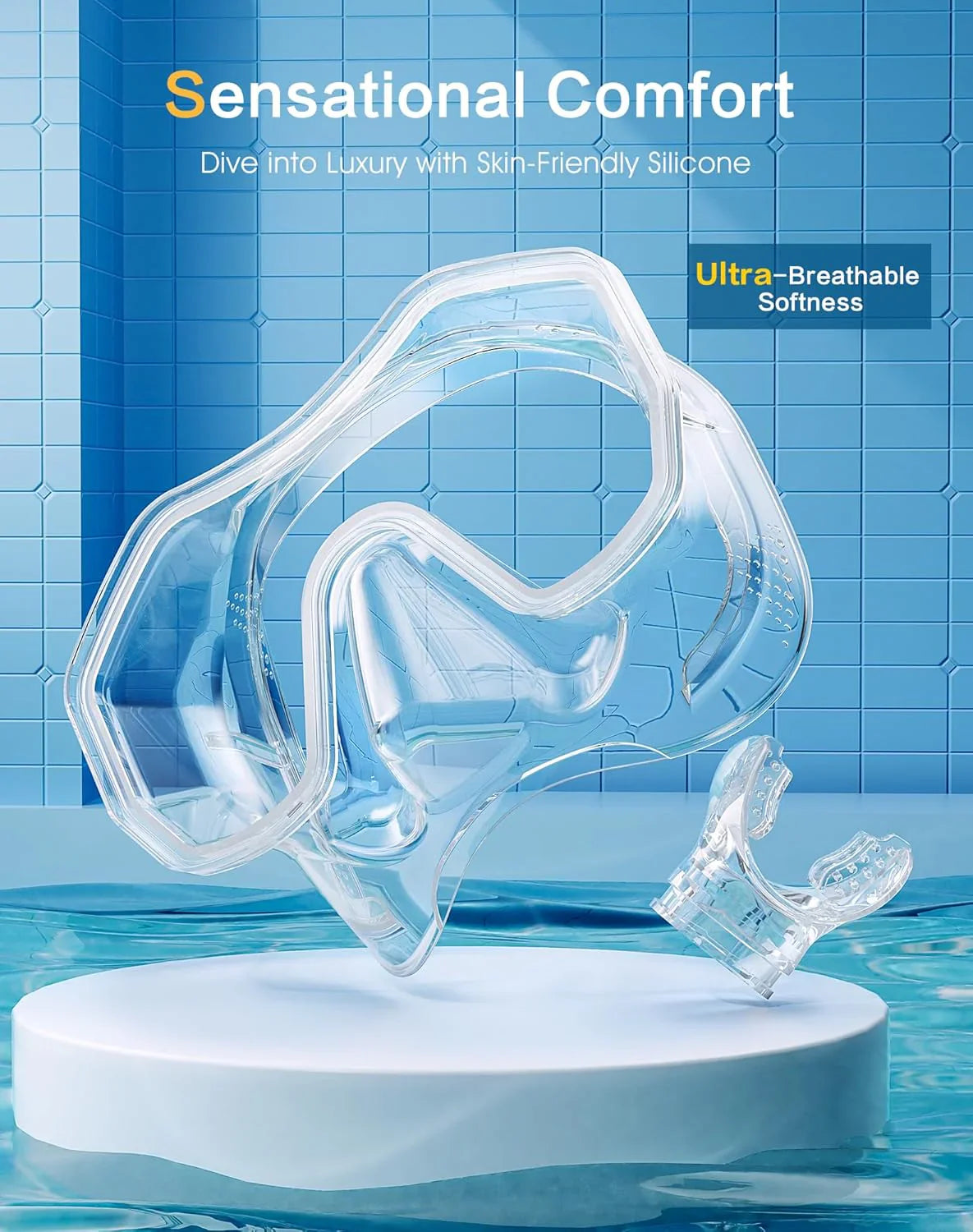 Snorkeling Gear for Adults, Dry-Top Snorkel Set, 180掳Panoramic Wide View Diving Mask Breathing Freely Snorkel Mask for Snorkeling Scuba Diving Swimming Travel