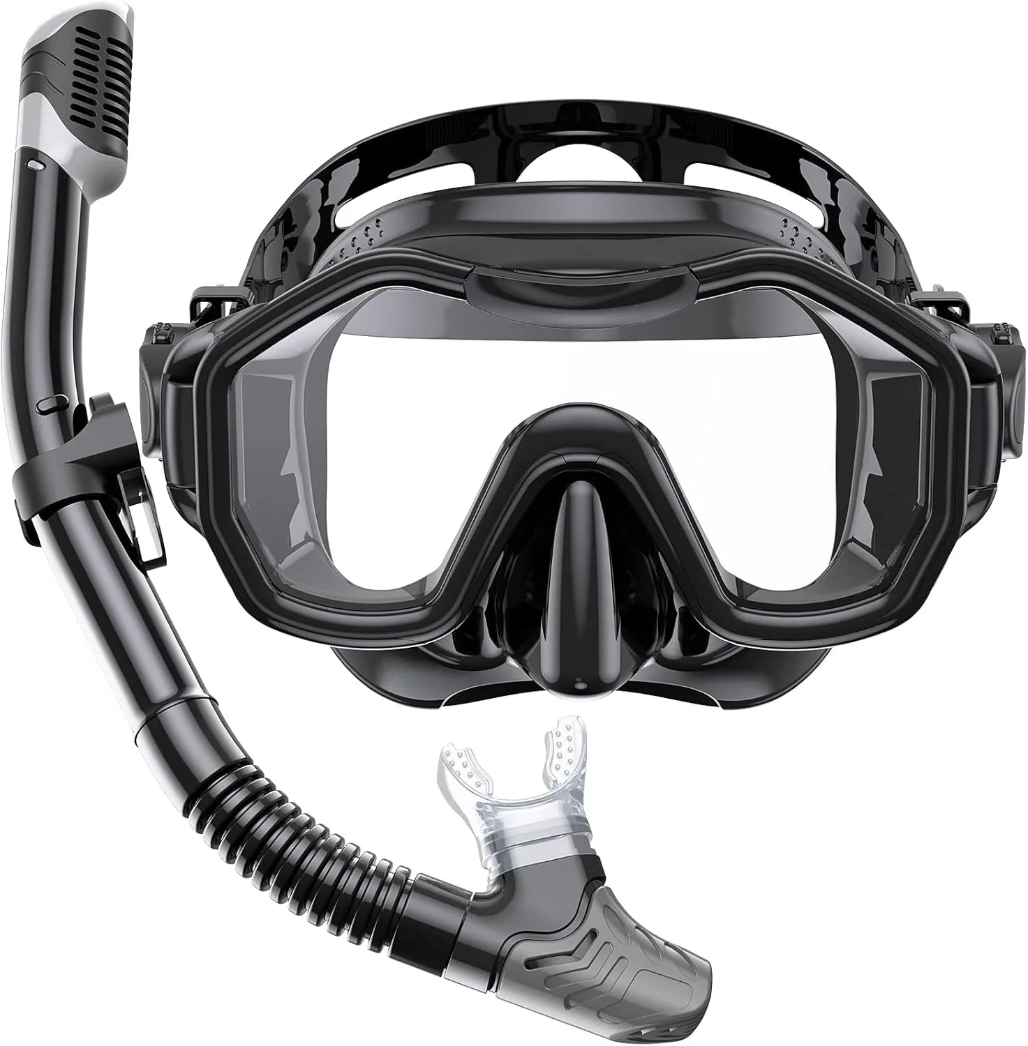 Snorkeling Gear for Adults, Dry-Top Snorkel Set, 180掳Panoramic Wide View Diving Mask Breathing Freely Snorkel Mask for Snorkeling Scuba Diving Swimming Travel