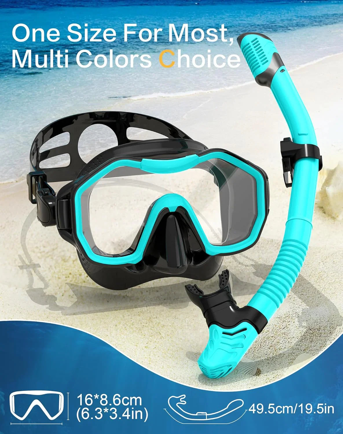 Snorkeling Gear for Adults, Dry-Top Snorkel Set, 180掳Panoramic Wide View Diving Mask Breathing Freely Snorkel Mask for Snorkeling Scuba Diving Swimming Travel