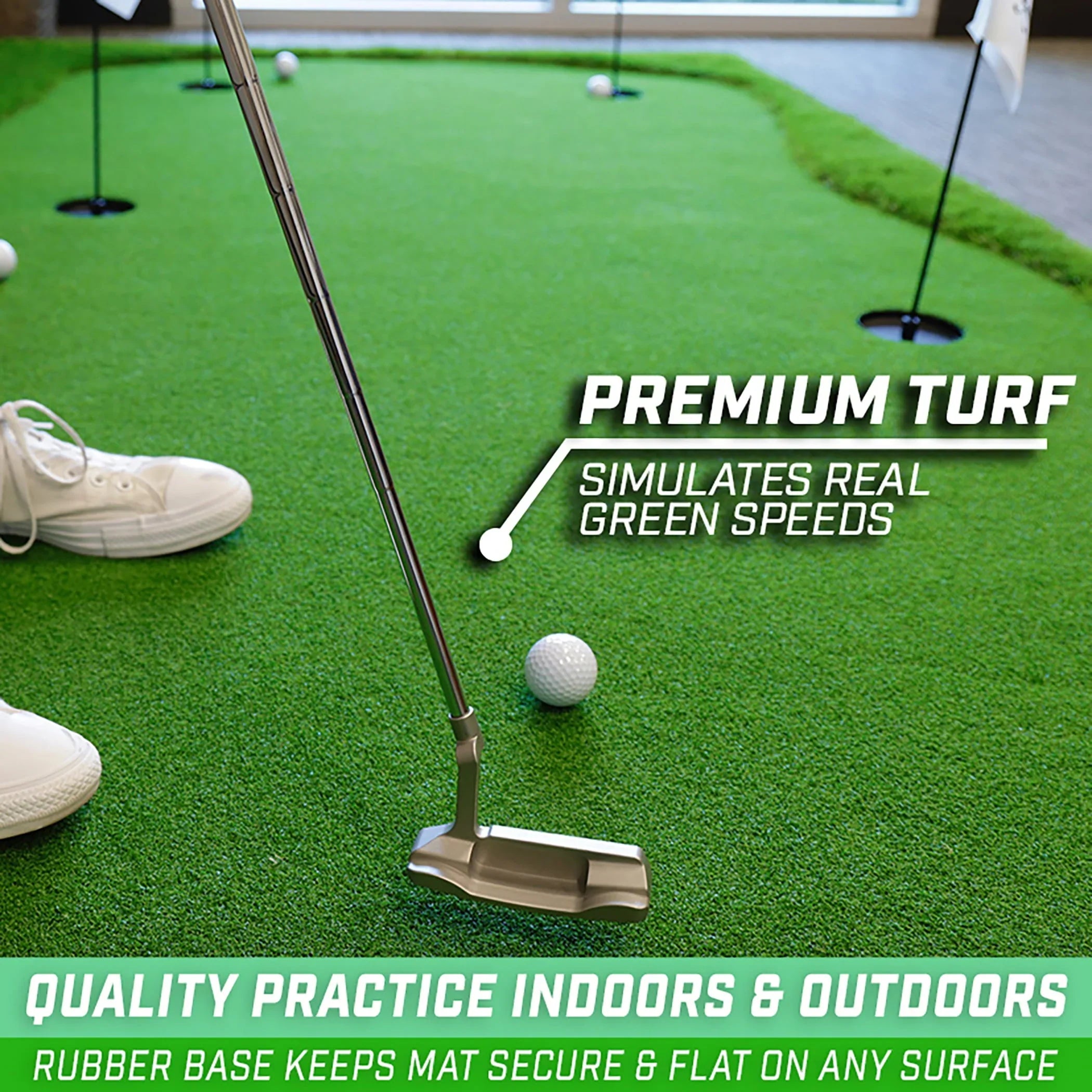 GoSports 12'x5' Golf Putting Green for Indoor & Outdoor Putting Practice