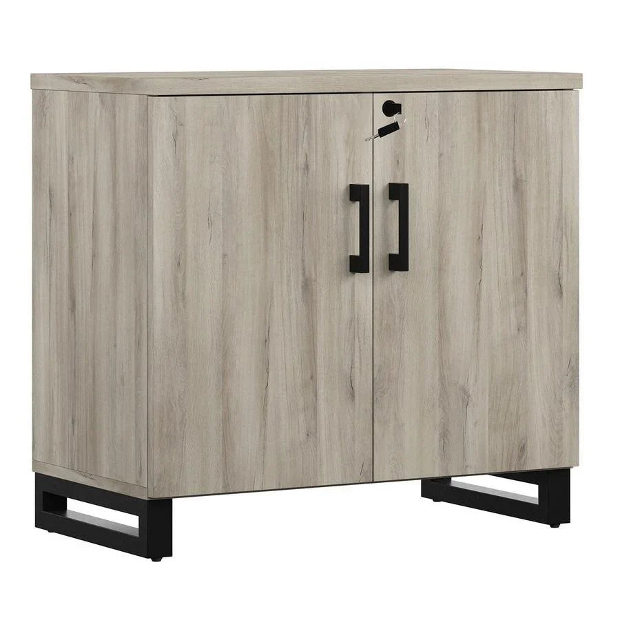 Storage Cabinet & Bookshelf, Weathered Oak