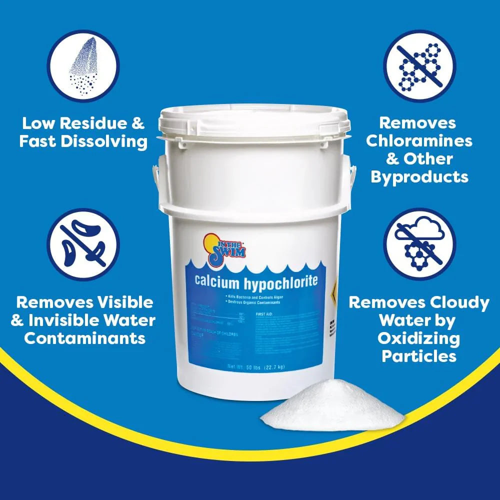 In The Swim Pool Shock 68% Cal-Hypo Granular Sanitizer for Crystal Clear Water Defends Against Bacteria, Algae, and Microorganisms