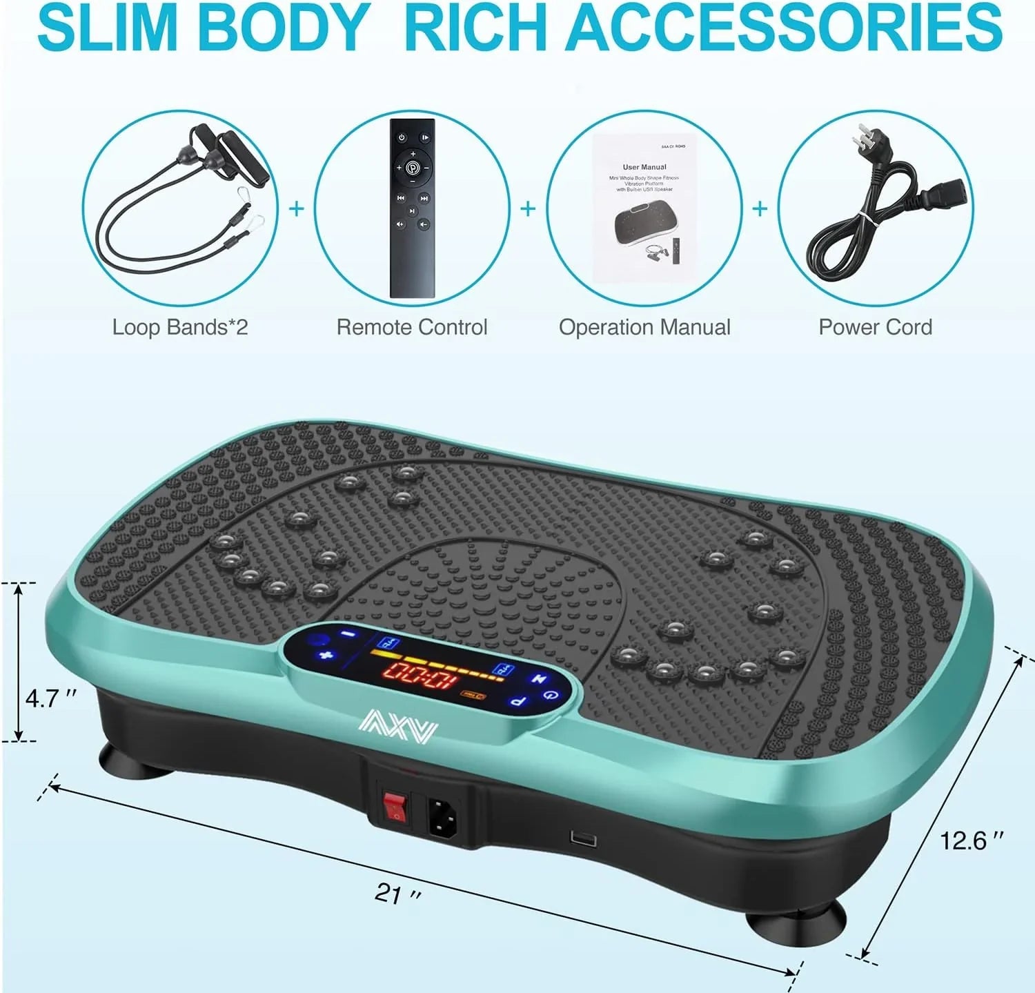 Vibration Plate Fitness Platform Exercise Machine Vibrating Lymphatic Drainage Shaking Full Body Shaker Workout Vibrate Stand Shake Board Sport Gym for Weight Loss Fat Burner for Women Men