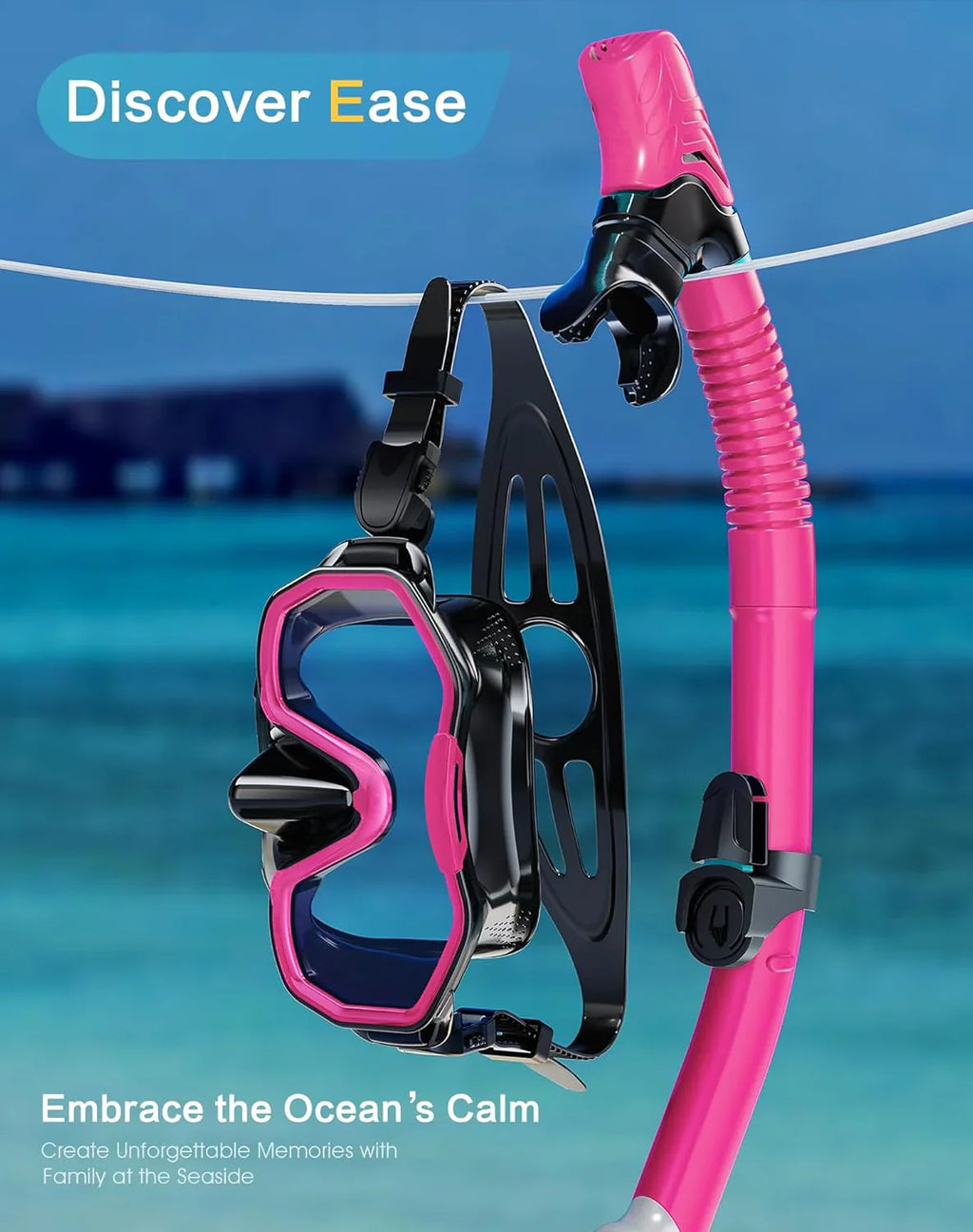 Snorkeling Gear for Adults, Dry-Top Snorkel Set, 180掳Panoramic Wide View Diving Mask Breathing Freely Snorkel Mask for Snorkeling Scuba Diving Swimming Travel