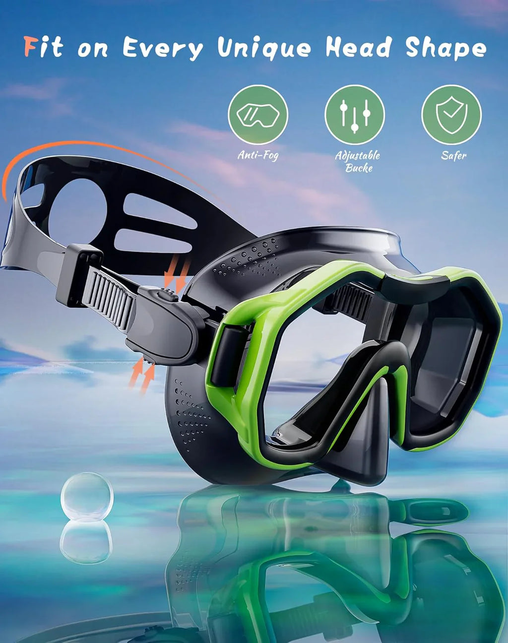 Snorkeling Gear for Adults, Dry-Top Snorkel Set, 180掳Panoramic Wide View Diving Mask Breathing Freely Snorkel Mask for Snorkeling Scuba Diving Swimming Travel