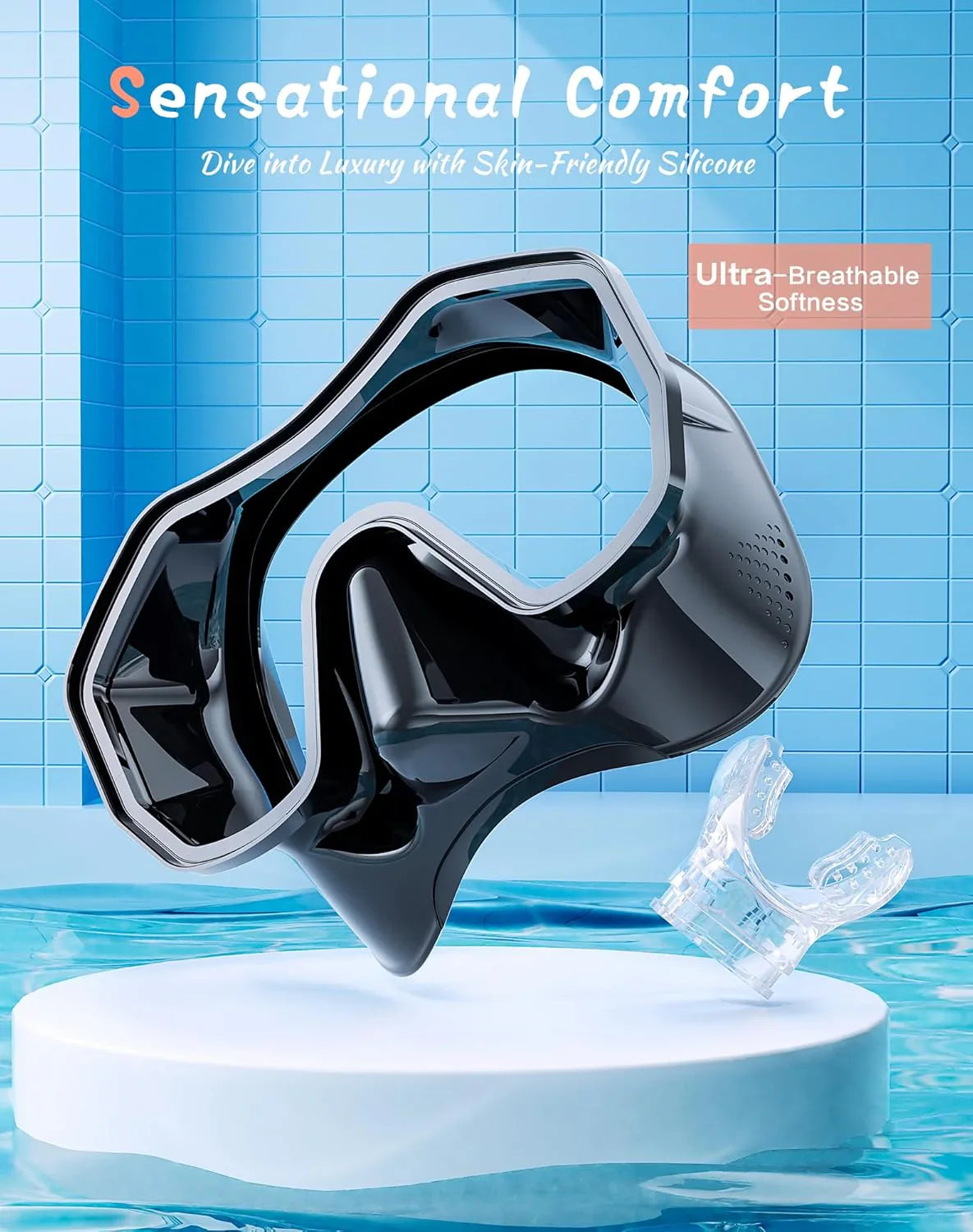 Snorkeling Gear for Adults, Dry-Top Snorkel Set, 180掳Panoramic Wide View Diving Mask Breathing Freely Snorkel Mask for Snorkeling Scuba Diving Swimming Travel