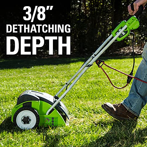Greenworks 10 Amp 14�� Corded Electric Dethatcher (Stainless Steel Tines)