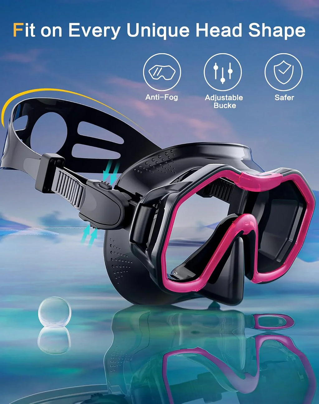 Snorkeling Gear for Adults, Dry-Top Snorkel Set, 180掳Panoramic Wide View Diving Mask Breathing Freely Snorkel Mask for Snorkeling Scuba Diving Swimming Travel