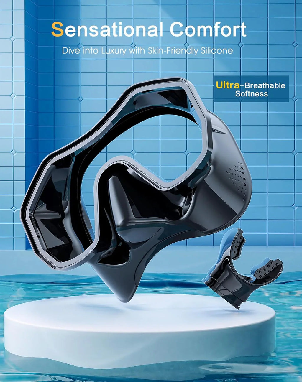 Snorkeling Gear for Adults, Dry-Top Snorkel Set, 180掳Panoramic Wide View Diving Mask Breathing Freely Snorkel Mask for Snorkeling Scuba Diving Swimming Travel