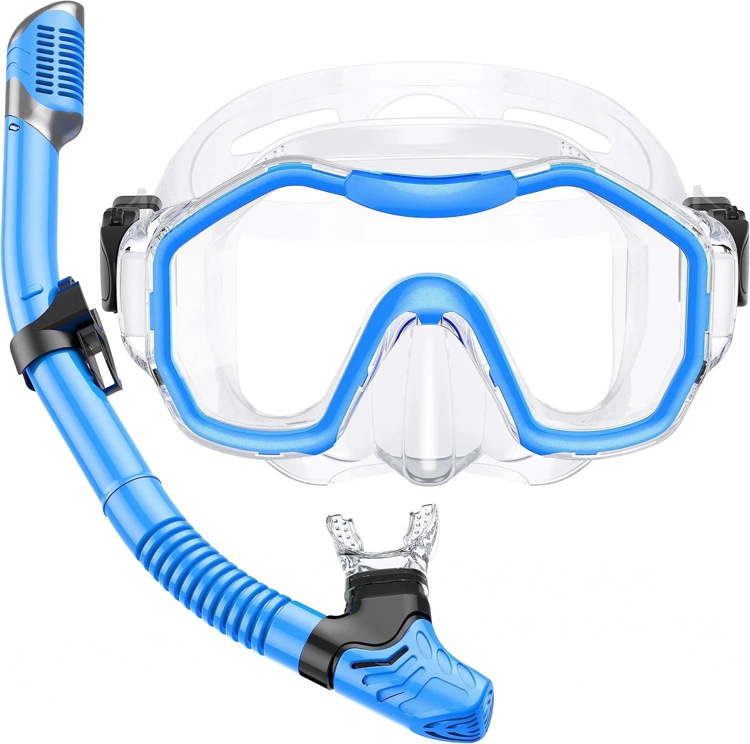 Snorkeling Gear for Adults, Dry-Top Snorkel Set, 180掳Panoramic Wide View Diving Mask Breathing Freely Snorkel Mask for Snorkeling Scuba Diving Swimming Travel