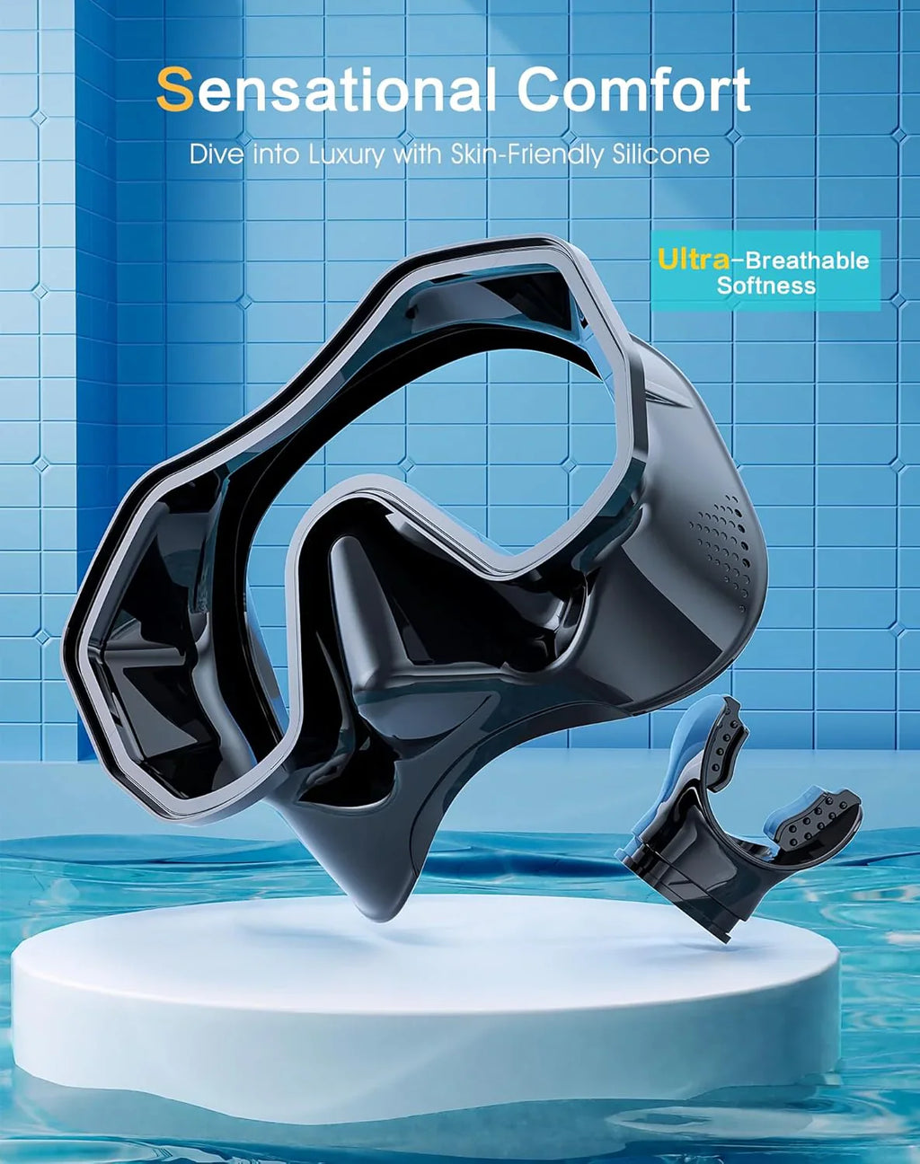 Snorkeling Gear for Adults, Dry-Top Snorkel Set, 180掳Panoramic Wide View Diving Mask Breathing Freely Snorkel Mask for Snorkeling Scuba Diving Swimming Travel