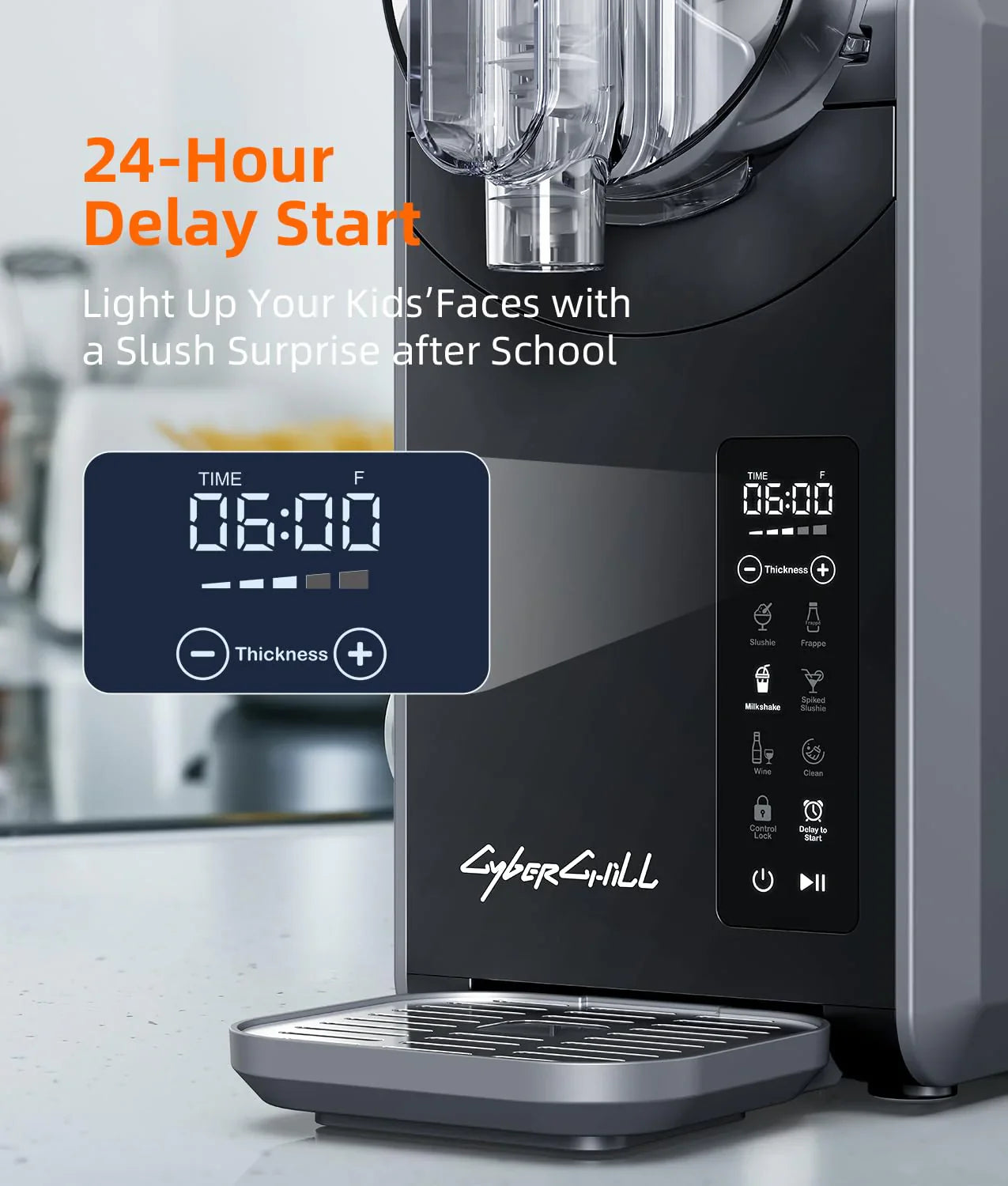 Slushie Machine - Professional Frozen Drink Maker No Ice Needed- 70 oz Slushy Machine for Home with LED Display - One-Touch Reservation & 6 Pre-set Programs for Frozen Margaritas, Frappés & Ice Cream
