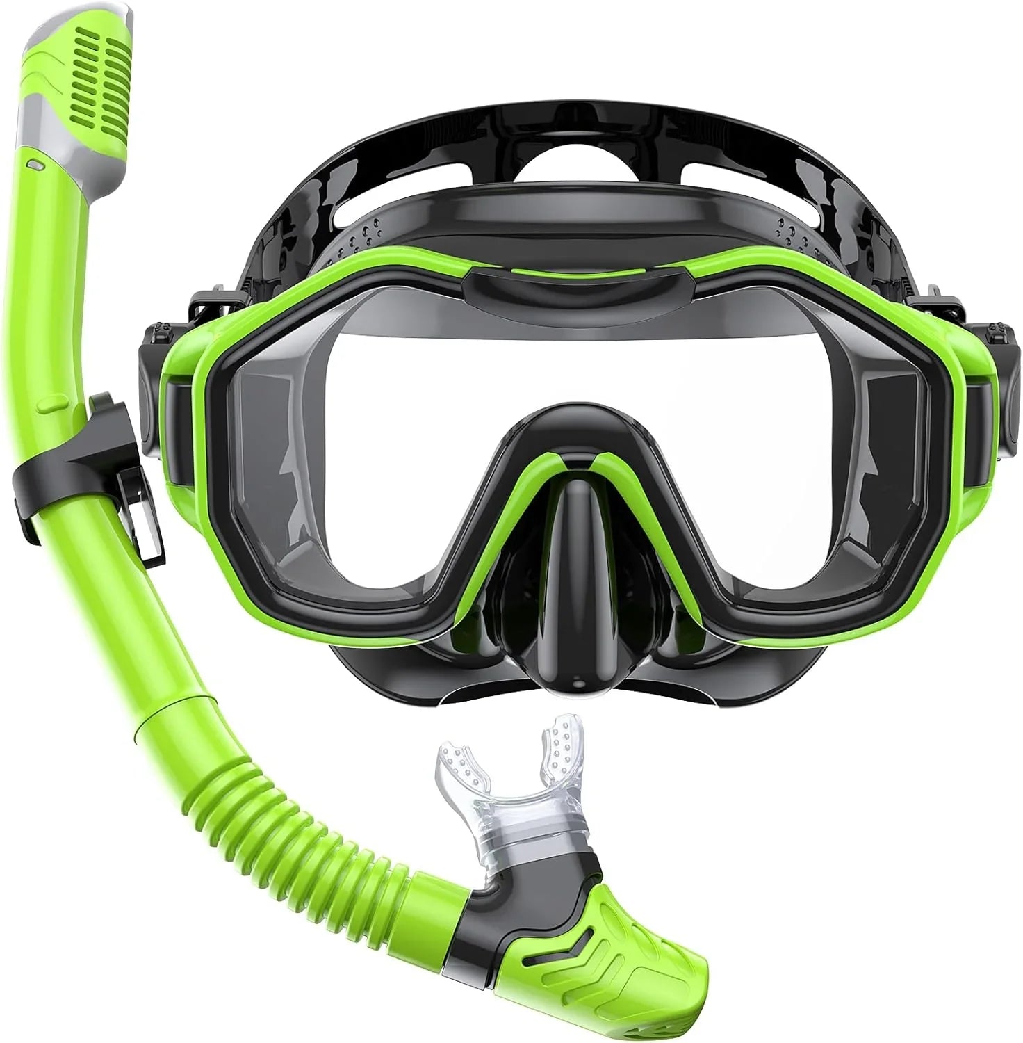 Snorkeling Gear for Adults, Dry-Top Snorkel Set, 180掳Panoramic Wide View Diving Mask Breathing Freely Snorkel Mask for Snorkeling Scuba Diving Swimming Travel