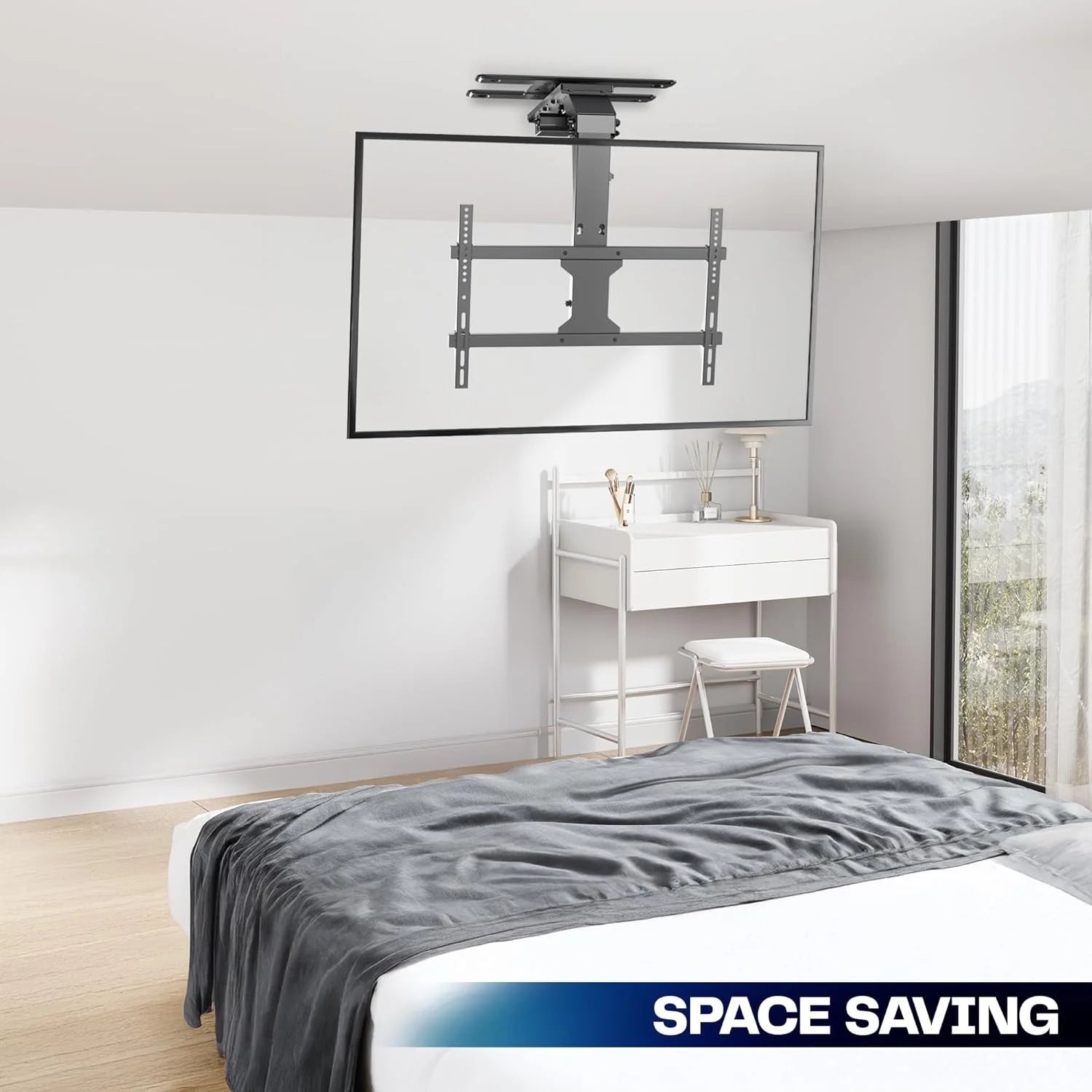 VIVO Electric Ceiling TV Mount, 37��70", Motorized, App Control, Black