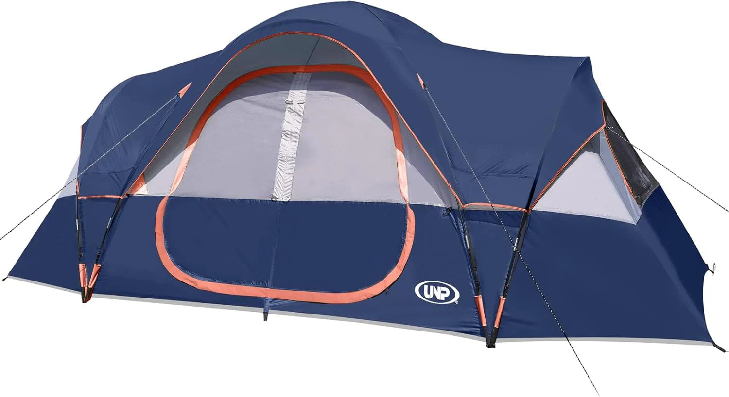 UNP Camping Tent 10-Person-Family Tents, Parties, Music Festival Tent, Big, Easy Up, 5 Large Mesh Windows, Double Layer, 2 Room, Waterproof, Weather Resistant, 18ft x 9ft x78in