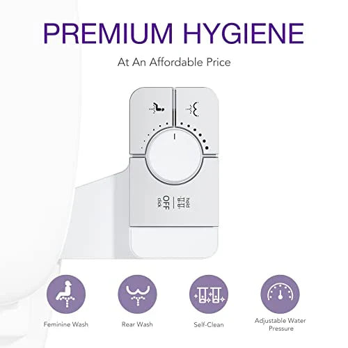 Veken Bidet Attachment for Toilet - Ultra-Slim Self Cleaning Fresh Cold Water Sprayer Bidets