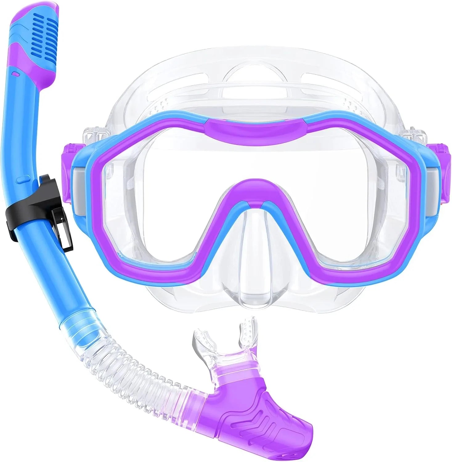 Snorkeling Gear for Adults, Dry-Top Snorkel Set, 180掳Panoramic Wide View Diving Mask Breathing Freely Snorkel Mask for Snorkeling Scuba Diving Swimming Travel