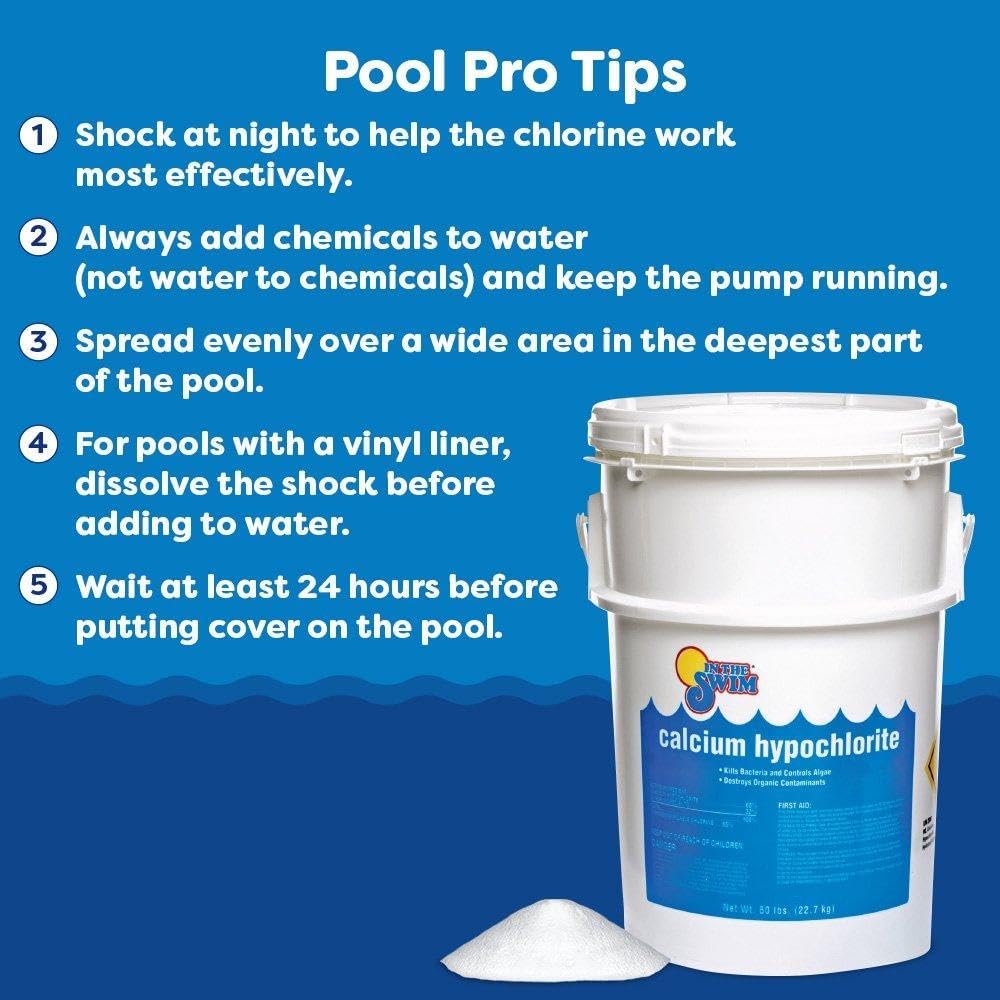In The Swim Pool Shock 68% Cal-Hypo Granular Sanitizer for Crystal Clear Water Defends Against Bacteria, Algae, and Microorganisms