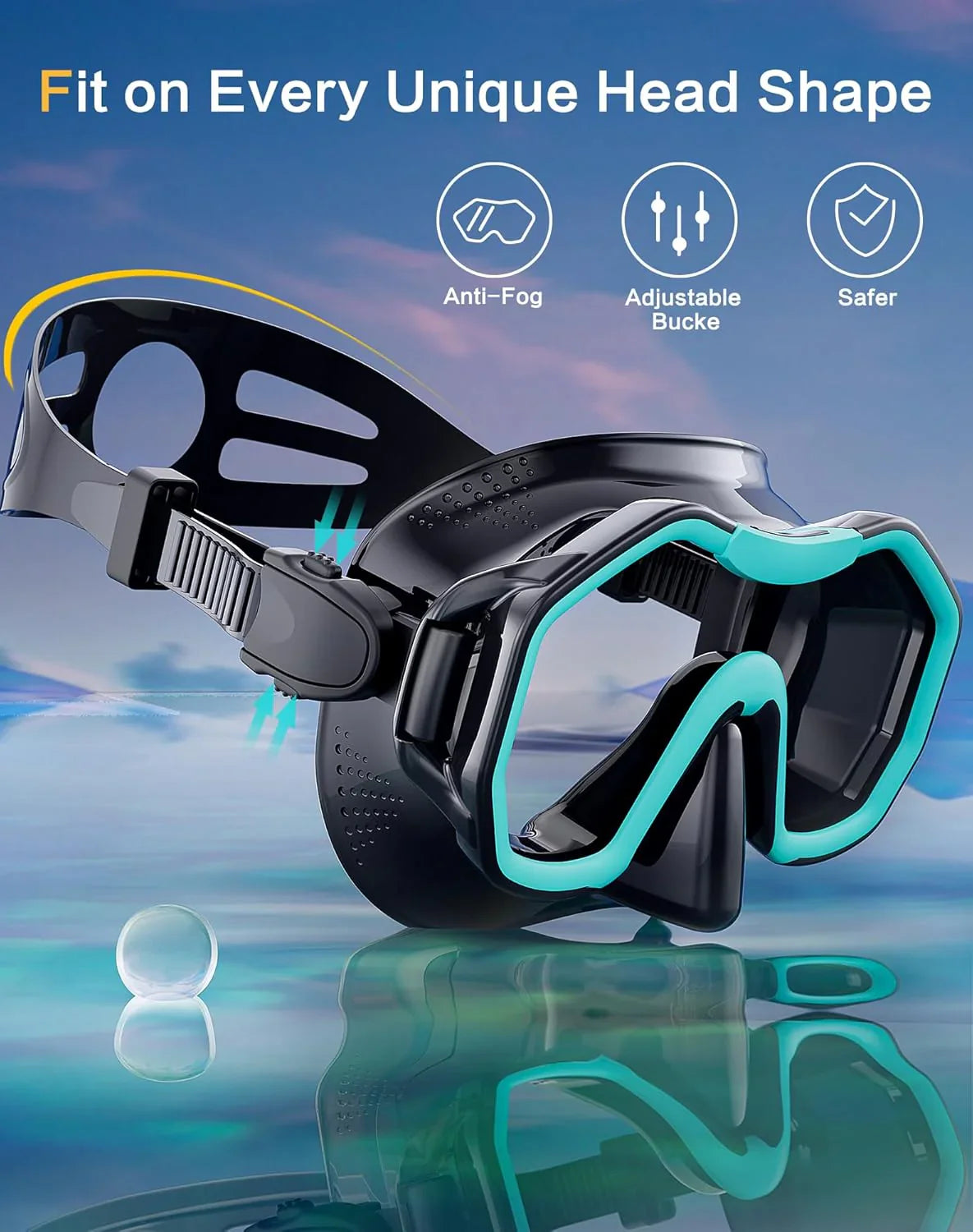 Snorkeling Gear for Adults, Dry-Top Snorkel Set, 180掳Panoramic Wide View Diving Mask Breathing Freely Snorkel Mask for Snorkeling Scuba Diving Swimming Travel