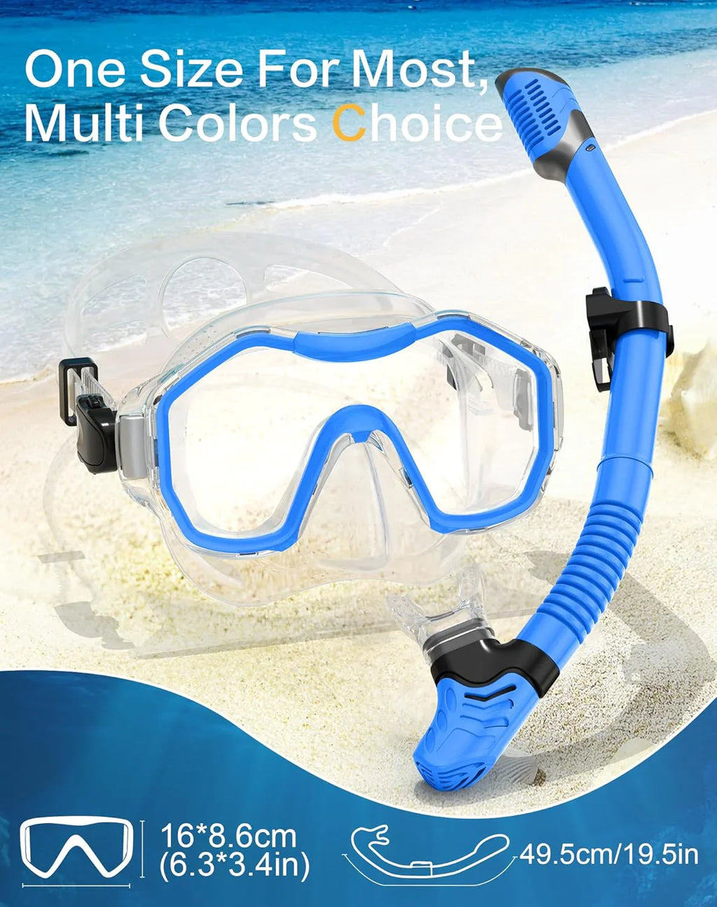 Snorkeling Gear for Adults, Dry-Top Snorkel Set, 180掳Panoramic Wide View Diving Mask Breathing Freely Snorkel Mask for Snorkeling Scuba Diving Swimming Travel