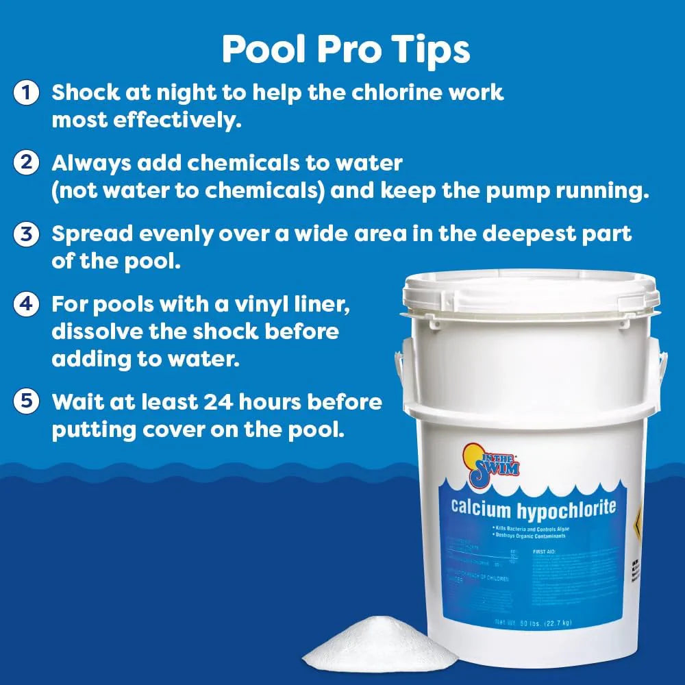 In The Swim Pool Shock 68% Cal-Hypo Granular Sanitizer for Crystal Clear Water Defends Against Bacteria, Algae, and Microorganisms