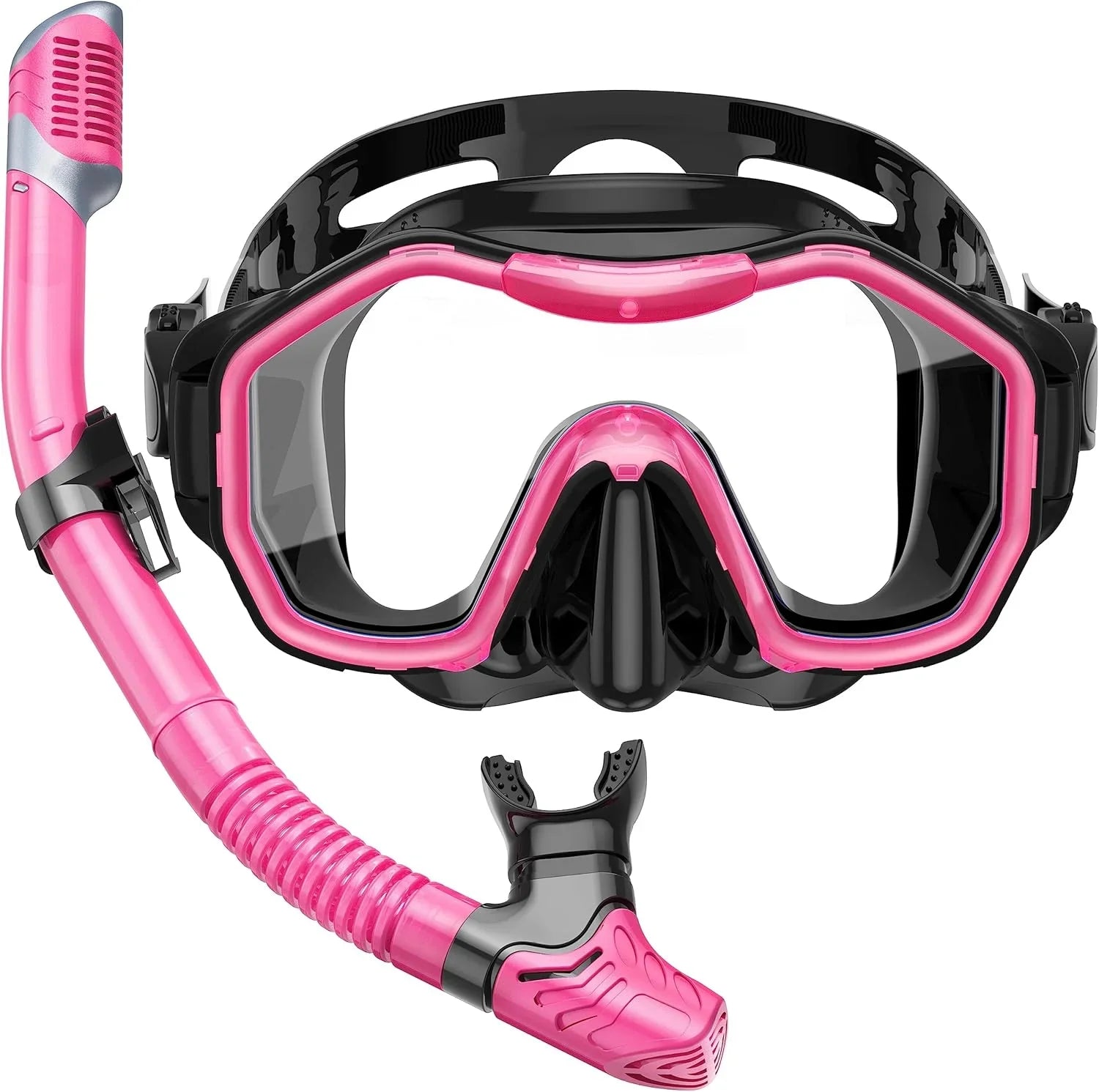 Snorkeling Gear for Adults, Dry-Top Snorkel Set, 180掳Panoramic Wide View Diving Mask Breathing Freely Snorkel Mask for Snorkeling Scuba Diving Swimming Travel