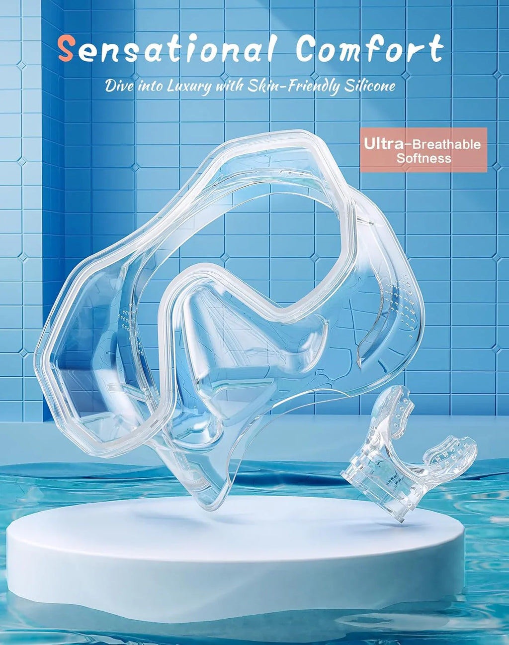 Snorkeling Gear for Adults, Dry-Top Snorkel Set, 180掳Panoramic Wide View Diving Mask Breathing Freely Snorkel Mask for Snorkeling Scuba Diving Swimming Travel