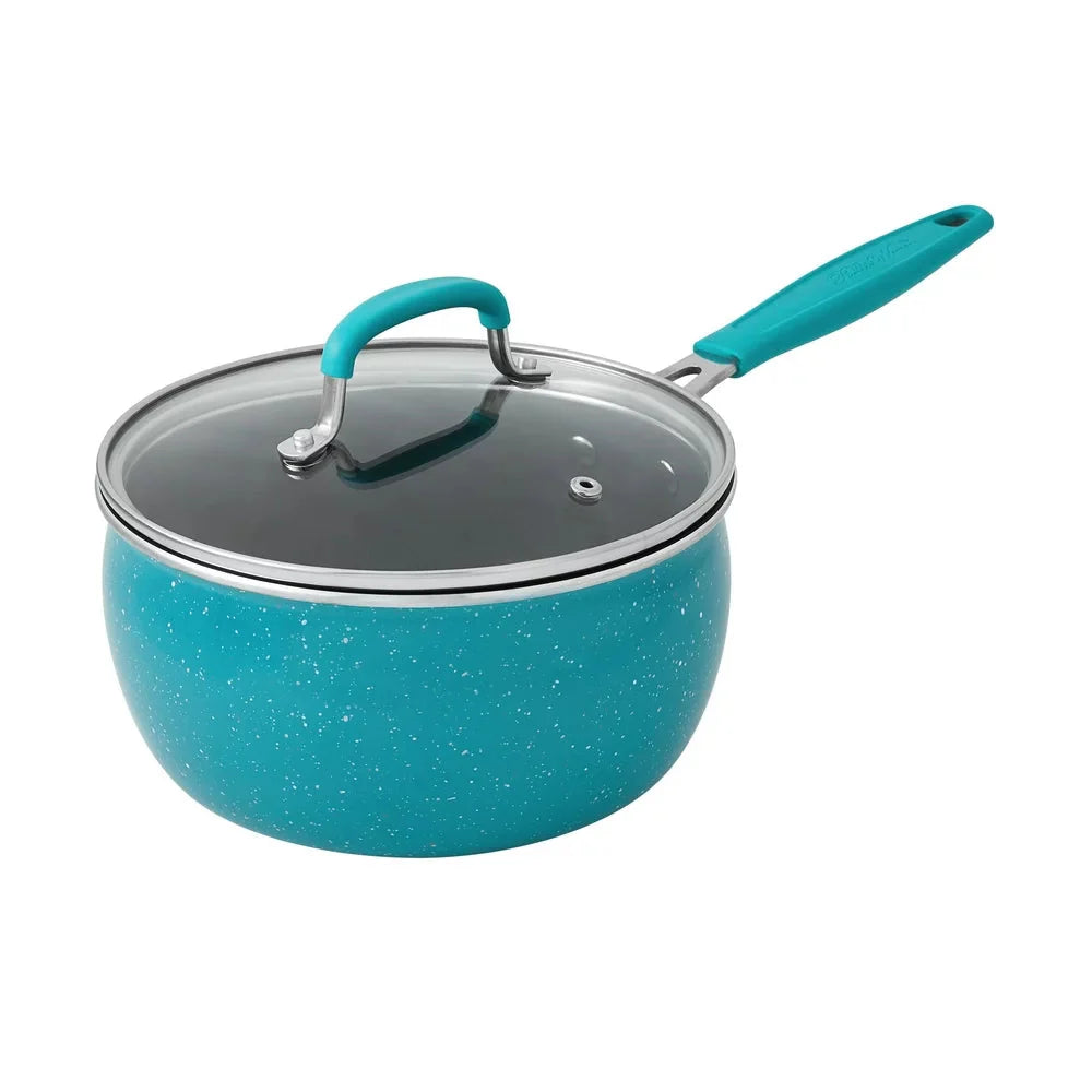 The Pioneer Woman Brilliant Blooms 38-Piece Cookware Set, Teal 锟斤拷 Complete Kitchen Solution with Floral Design