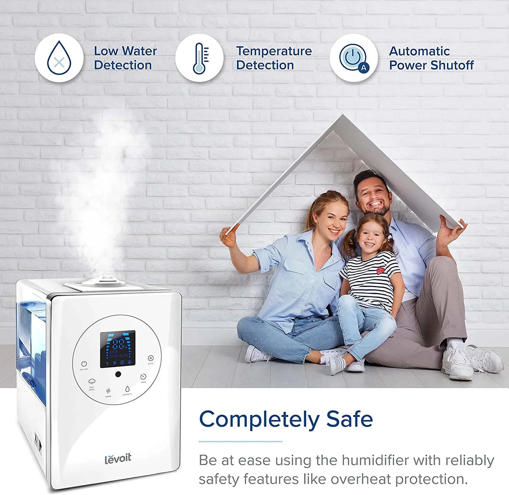 Humidifiers for Bedroom Large Room 6L Warm and Cool Mist for Families Plants with Built-in Humidity Sensor