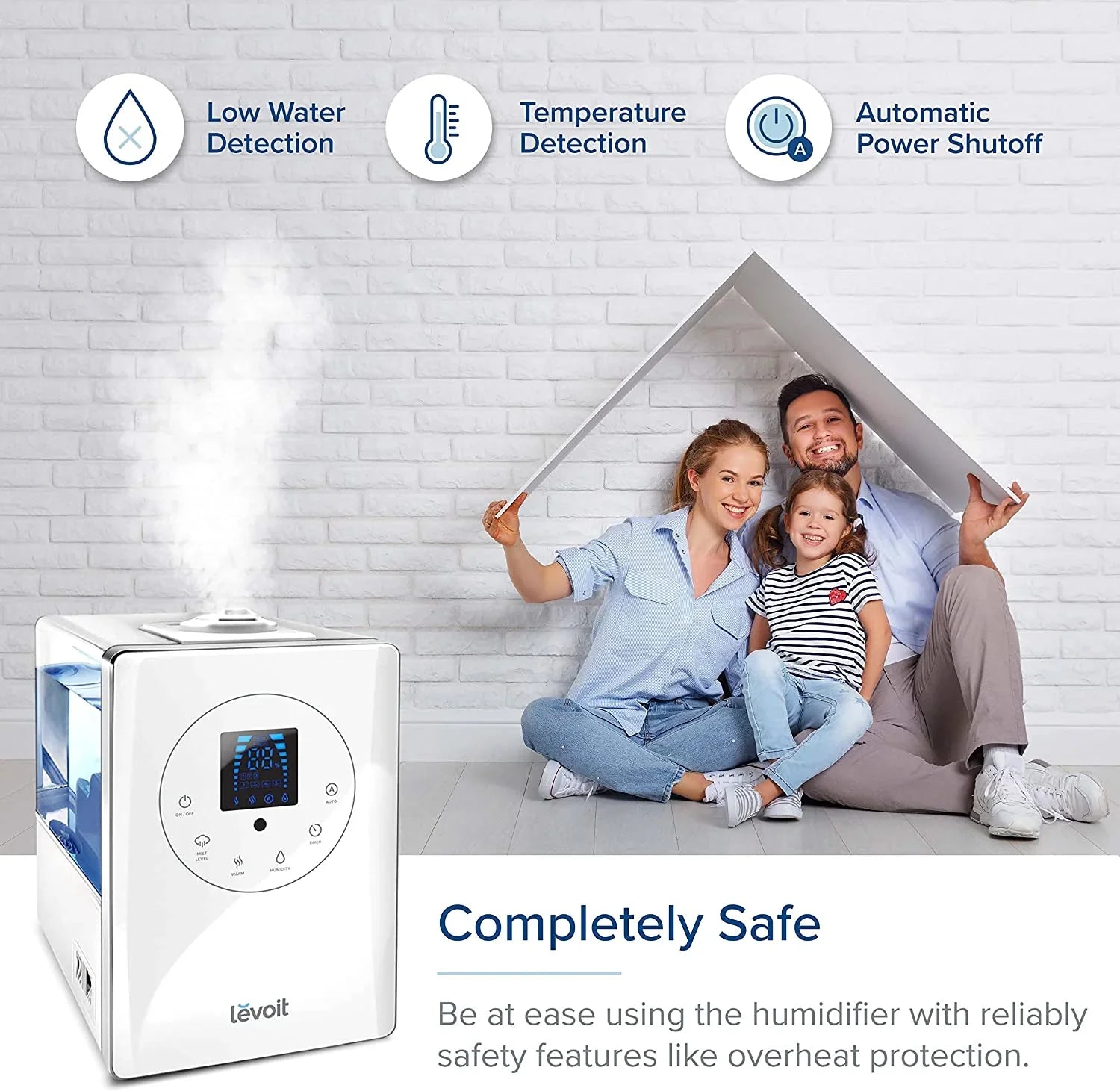 Humidifiers for Bedroom Large Room 6L Warm and Cool Mist for Families Plants with Built-in Humidity Sensor
