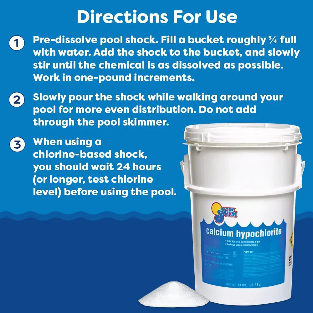 In The Swim Pool Shock 68% Cal-Hypo Granular Sanitizer for Crystal Clear Water Defends Against Bacteria, Algae, and Microorganisms