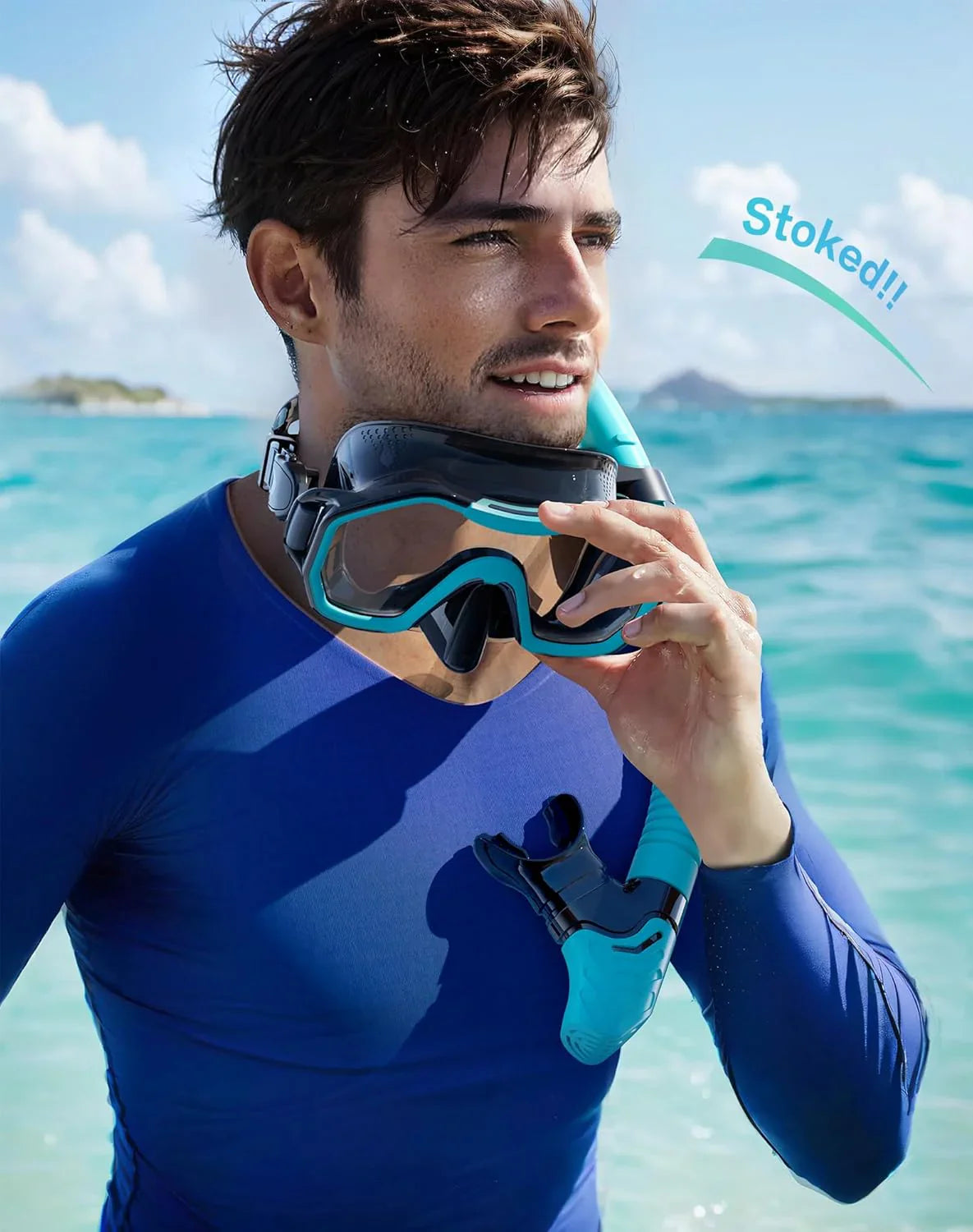 Snorkeling Gear for Adults, Dry-Top Snorkel Set, 180掳Panoramic Wide View Diving Mask Breathing Freely Snorkel Mask for Snorkeling Scuba Diving Swimming Travel