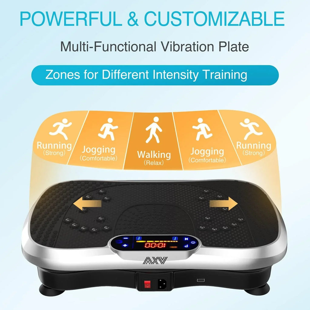 Vibration Plate Fitness Platform Exercise Machine Vibrating Lymphatic Drainage Shaking Full Body Shaker Workout Vibrate Stand Shake Board Sport Gym for Weight Loss Fat Burner for Women Men