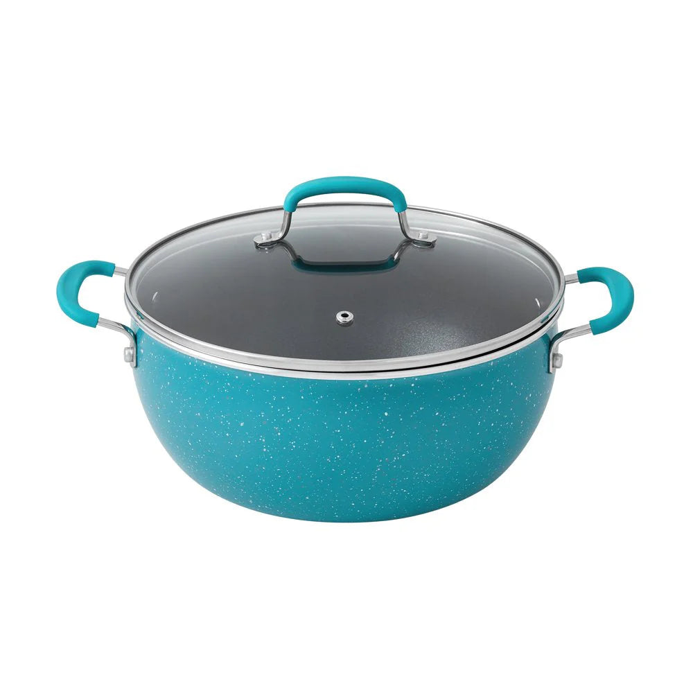 The Pioneer Woman Brilliant Blooms 38-Piece Cookware Set, Teal 锟斤拷 Complete Kitchen Solution with Floral Design