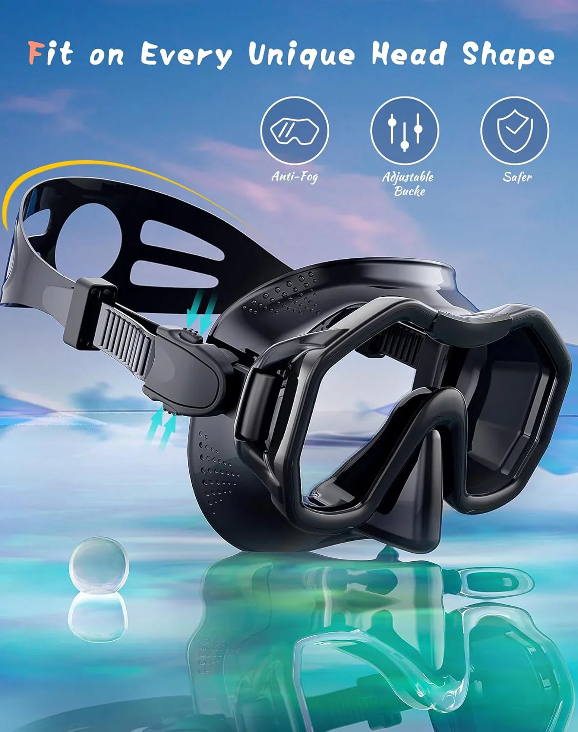 Snorkeling Gear for Adults, Dry-Top Snorkel Set, 180掳Panoramic Wide View Diving Mask Breathing Freely Snorkel Mask for Snorkeling Scuba Diving Swimming Travel