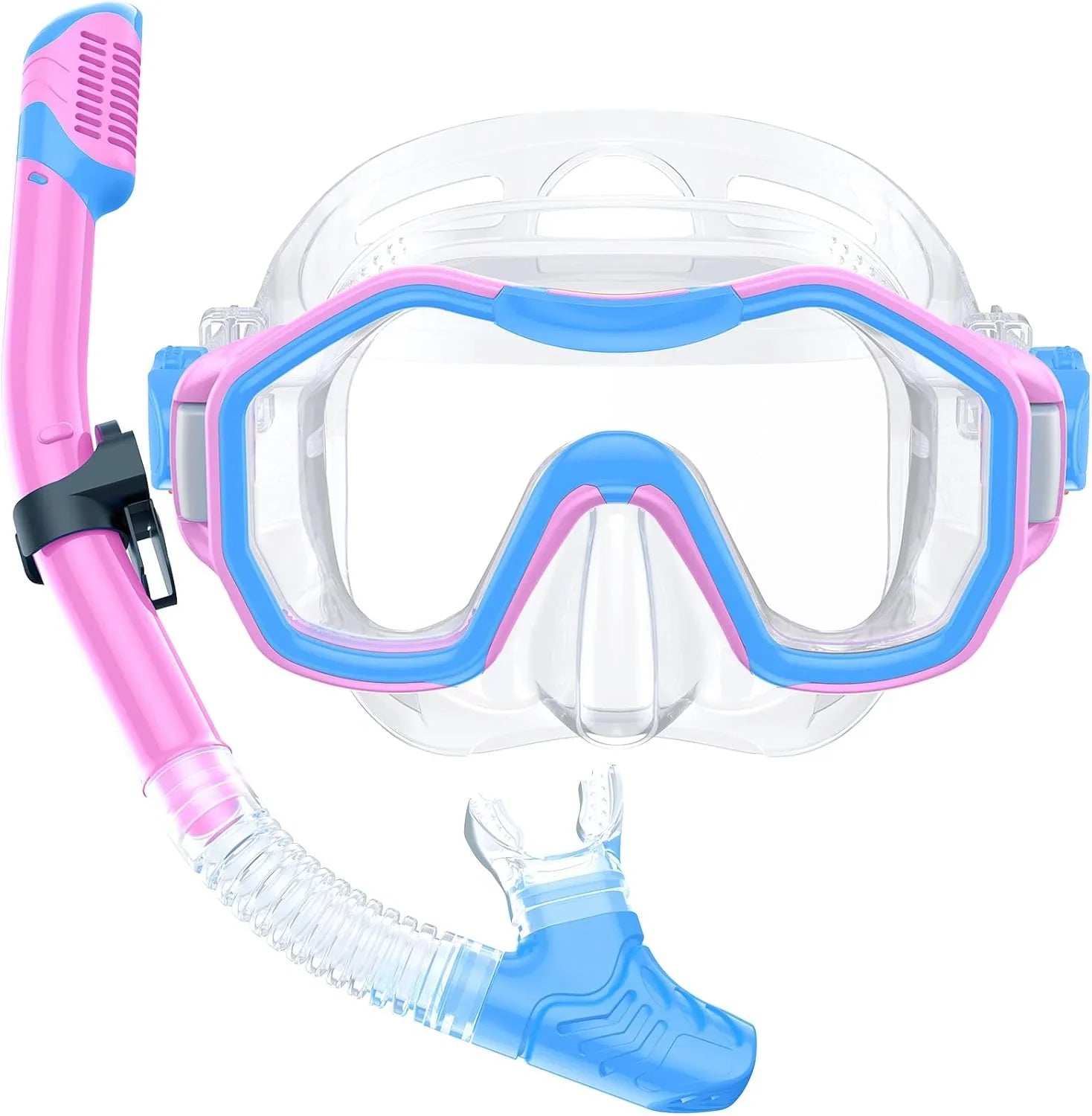 Snorkeling Gear for Adults, Dry-Top Snorkel Set, 180掳Panoramic Wide View Diving Mask Breathing Freely Snorkel Mask for Snorkeling Scuba Diving Swimming Travel