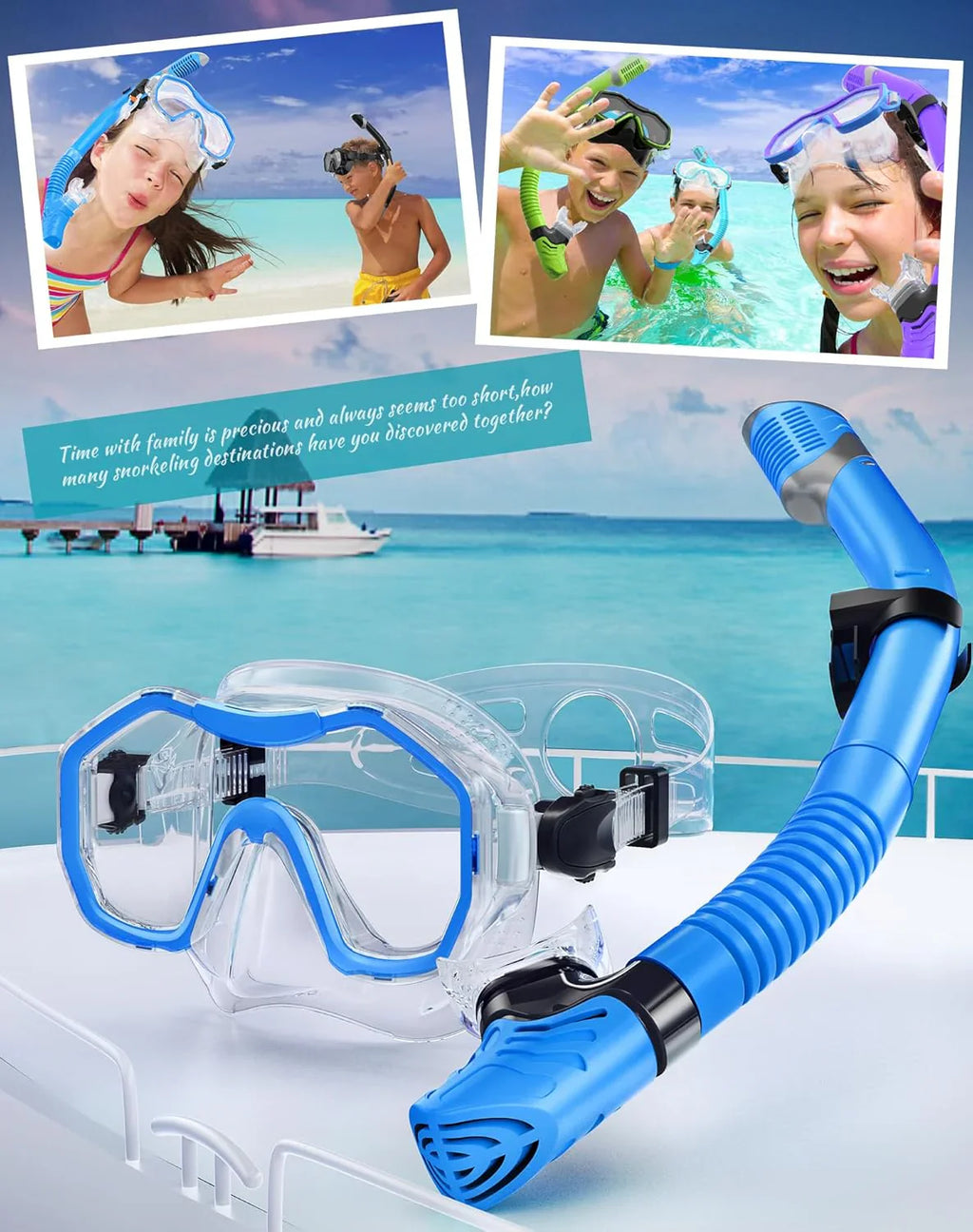 Snorkeling Gear for Adults, Dry-Top Snorkel Set, 180掳Panoramic Wide View Diving Mask Breathing Freely Snorkel Mask for Snorkeling Scuba Diving Swimming Travel
