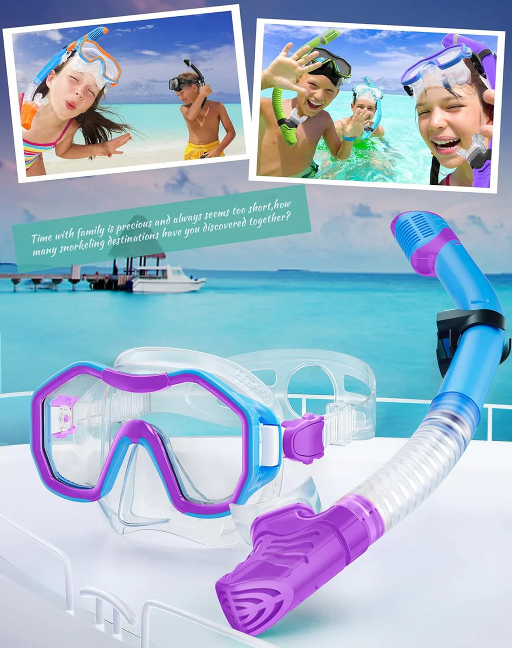 Snorkeling Gear for Adults, Dry-Top Snorkel Set, 180掳Panoramic Wide View Diving Mask Breathing Freely Snorkel Mask for Snorkeling Scuba Diving Swimming Travel