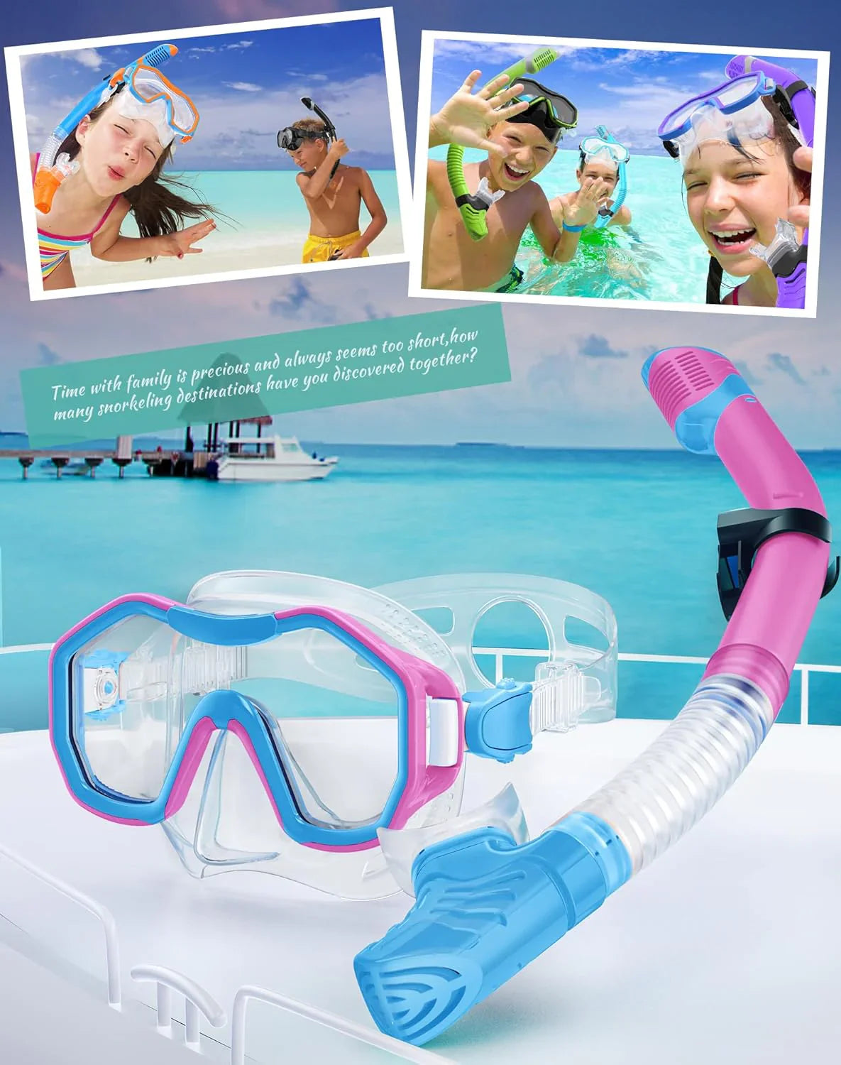 Snorkeling Gear for Adults, Dry-Top Snorkel Set, 180掳Panoramic Wide View Diving Mask Breathing Freely Snorkel Mask for Snorkeling Scuba Diving Swimming Travel